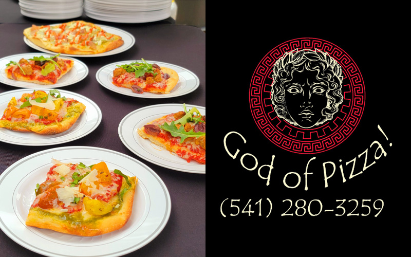 God of Pizza! Brochure Logo